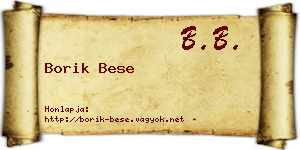 Borik Bese névjegykártya